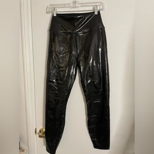 Patent leather leggings